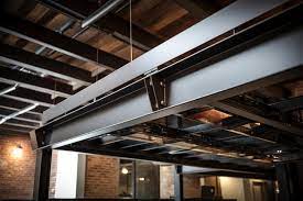 modern loft with exposed steel beams
