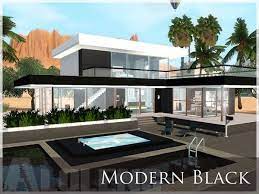 Modern Black House By Aloleng Sims 3