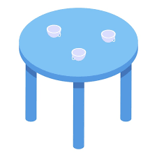 Childrens Round Table Icon Isometric Of