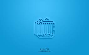 Radiator 3d Icon Blue Background 3d
