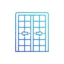 Patio Doors Gradient Linear Vector Icon