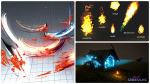 vfx and shaders fire water and lasers