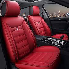 Red Pu Leather Full Set Car Seat Covers
