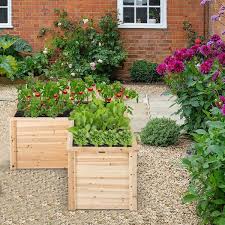L Shaped Wooden Raised Garden Bed