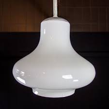 Milk Glass Ceiling Lamp 1950s