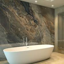Grey Blue Stone Marble Acrylic Shower