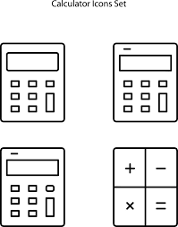 Calculator Icons Set Isolated On White