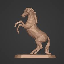 Geometric Horse Statue Corten Steel
