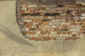 Brick Wall Broken Plaster Crumbling