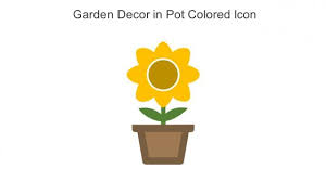 Garden Decor In Pot Colored Icon In Pow