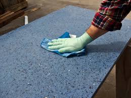 Recycled Glass Countertop Sealing Step
