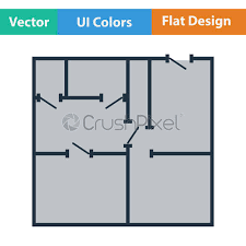 Flat Design Icon Of Apartment Plan