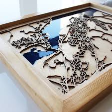 Wood And Laser Cut City Map