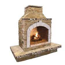 78 In Stone Veneer And Tile Propane Gas Outdoor Fireplace