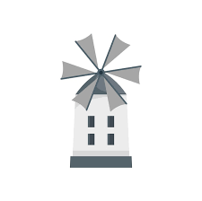 Greek Windmill Icon Flat Vector Greece