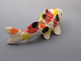 Ceramic Koi Fish Large Multicolor