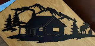 Cabin In The Woods Metal Wall Art