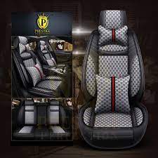Leather Car Seat Covers Black Grey
