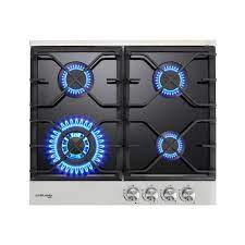 Gasland Chef 24 In Built In Gas Stove Top Lpg Natural Gas Cooktop In Black Tempered Glass With 4 Sealed Burners Etl