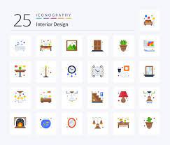 Interior Design 25 Flat Color Icon Pack