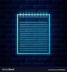 Neon Led Light Note Book Icon Blue