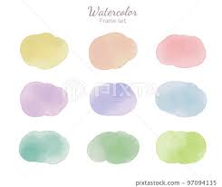 Watercolor Texture Icon Set Stock