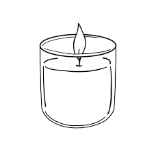 Candle In Glass Container Vector Line