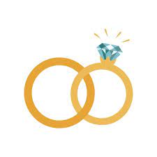 Wedding Rings Icon Flat Design Vector