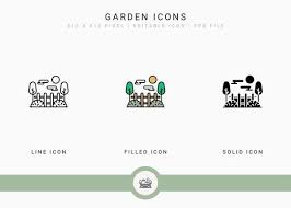 Garden Icons Set Vector Ilration