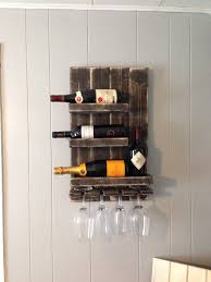 4 Bottle 4 Glass Wood Wine Rack