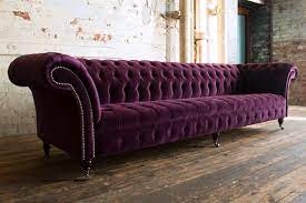 Purple Velvet Chesterfield Sofa