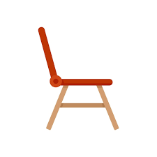 Folding Plastic Chair Icon Flat