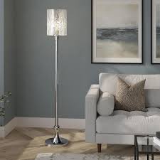 Numit Floor Lamp With Glass Shade Brushed Nickel