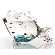 Fish Tank Figurine Clear Ornaments Bowl