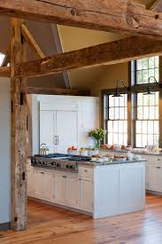 kitchen with rustic wood beams