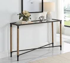 Rora Metal Glass Console Table