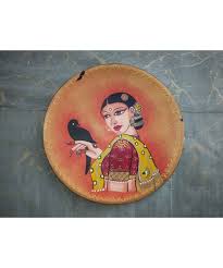 Wooden Wall Decor Plate Yellow Global