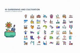 Gardening And Farming Icon Set Design