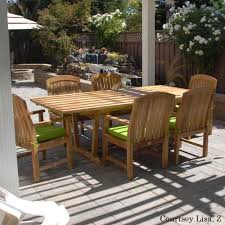 Teak Patio Rectangular Dining Table Set