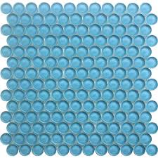 Penny Round Polished Glass Mosaic Tile