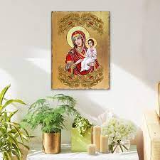 Wood Wall Art Virgin Mary Icon