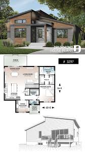 1 Bedroom Modern Mid Century House Plan