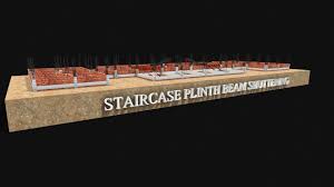 staircase plinth beam shuttering 3d