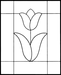 Stained Glass Tulip Pattern Stained