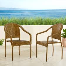 Weather Wicker Stackable Outdoor Chairs