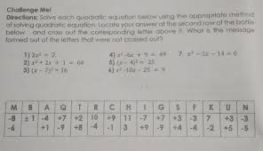 Solve Each Quadratic Equation Below