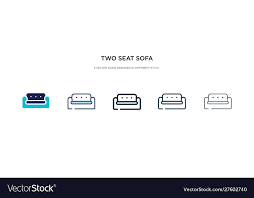 Two Seat Sofa Icon In Diffe Style