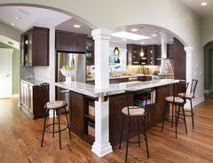 design kitchen island with support beam