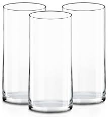 Clear Tall Glass Cylinder Vase