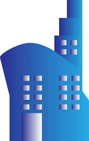 Apartment Building Icon In Blue And